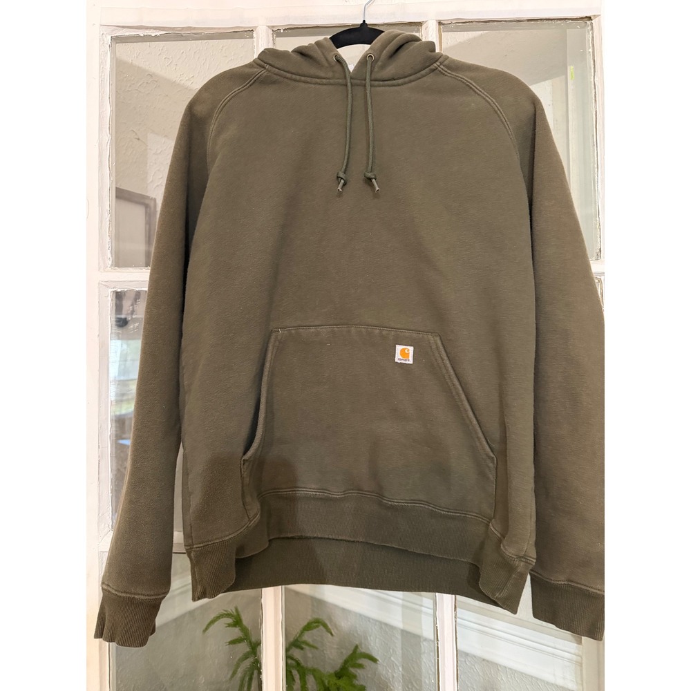 Carhartt for Women Pullover Hoodie Olive Green Fleece Sweatshirt Size M